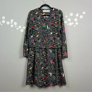 Vintage 80s Eagle's Eye 12 Day of Christmas Skirt Set Pop Art Novelty Size L